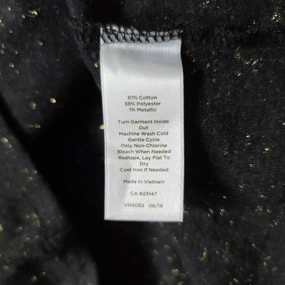 Talbots Long Sleeve Cotton Blend T Shirt Size XS Black with Sparkly Threads NWT - Picture 5 of 6